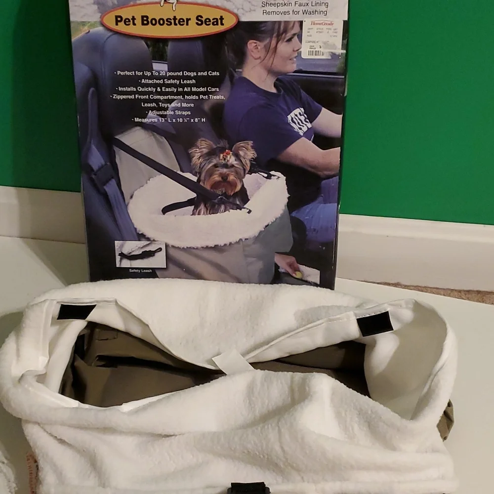 New in Box, safety pet booster seat with front pocket storage